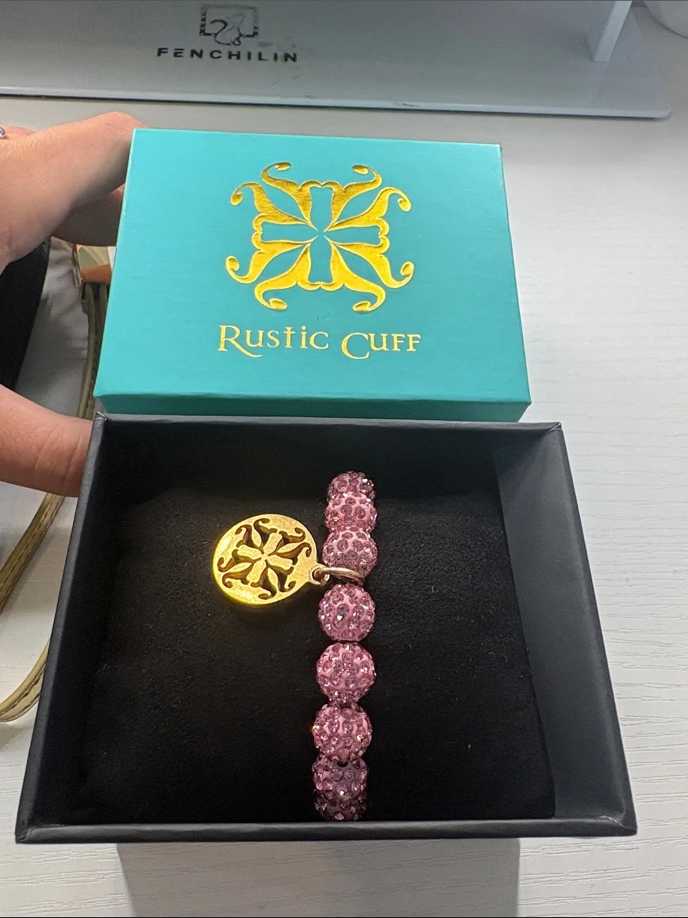 Rustic Cuff sparkling pink